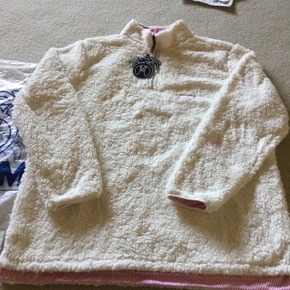 USA Palm Cozy Cream Sherpa reversible Pullover - Picture 2 of 7